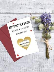 1 Set Interesting Mother's Day Scratch Card (With Envelope), Mother's Day Greeting Card Set, Interactive Card Reveals Special Mother's Day Gift, Suitable For Expressing Blessings And Gratitude On Mother's Day And Birthdays - One Size Fits All - View 6