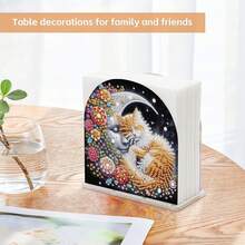 1pc Diamond Painting Tissue Box Kit - Cats, Owls, Puppies, Doves Patterns, Acrylic Material DIY Rhinestone Handicraft, Open-Style Tissue Box - Convenient For Dining Table, Living Room, Gift Giving - View 17
