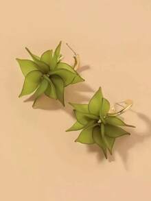 Andkiss Flower Drop Earrings Valentines,Mom,Mother,Mother's Day,Gift - Green - View 2