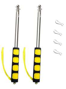 可伸缩手持式旗杆，带夹子，便携式不锈钢户外旗杆 - 彩色 - 查看 14