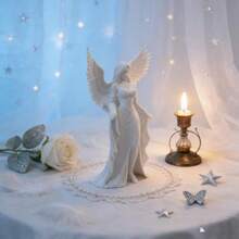 1件甜美天使翅膀雕像 - 适合家居/办公室装饰，是送给灵性追求者的最佳圣诞节/乔迁礼物 - 1PC - 查看 5