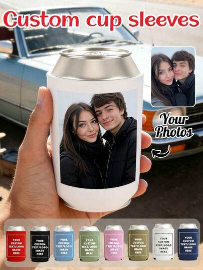 Custom Can Cooler, Personalized Insulated Cooler, Custom Image Printed Cooler, 8+ Colors Customizable Can Cooler Suitable For Unique Birthday Gift, Wedding Party Decoration, Holiday Decor Mother's Day Graduation