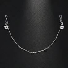 女士锆石假乳环身体链，精致水滴珍珠吊坠，无需穿孔，可调节身体链，身体饰品 - 銀色 - 查看 14