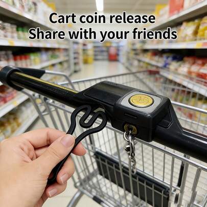 2pcs, Shopping Cart Token Keychain, Supermarket Trolley Unlocking Tool, Cart Token, 3D Plastic Material, Suitable For Supermarket Trolley Unlocking And Release, Portable And Reusable, Supermarket Accessory, Compact And Sturdy Structure, Unlocking