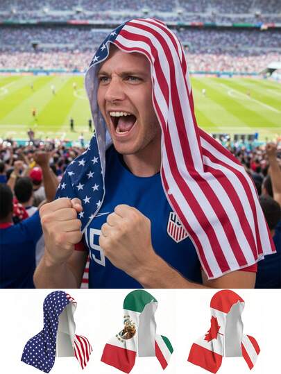 1PC Printed Headscarf Towel For World Cup Teams, Cooling & Sun Protection, Quick-Dry Lightweight Towels For Camping Running And Outdoor Sports Activities