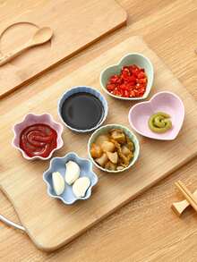 4 Creative Home Kitchen Plastic Seasoning Dishes, Home Style Dishes, Rapeseed Sauce, Dipping Vegetables, Vinegar Dishes, Dipping Dishes, Japanese Seasonings, Anti Drop And Heat-Resistant Exquisite Seasoning Bowls, With Various Shapes To Choose From - Multicolor - View 8