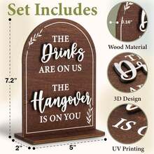 Wood Wedding Bar Sign With Stand - Rustic Table Sign For Wedding Decor, Wooden Wedding Signs For Reception - 婚禮座位安排表 - 查看 8