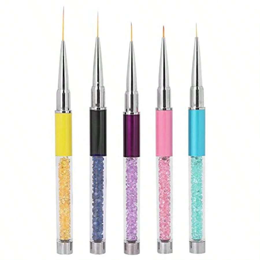 Bolígrafo de Dibujo para Decoración de Uñas Pinceles para Delineador de Uñas Pinceles para Delineador de Uñas Puntas de Diseño de Delineador para Dibujo Fino Pinceles para Pluma de Arte de Uñas Pa - como en la foto - Ver 1