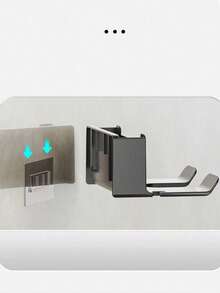 Wall Mounted Hair Dryer Holder Rack, Bathroom Hairdryer Storage Organizer Shelf Without Drilling - Multicolor - View 12