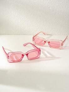 两副时尚小方框眼镜，适合男孩，简约街头风格眼镜 - 彩色 - 查看 1