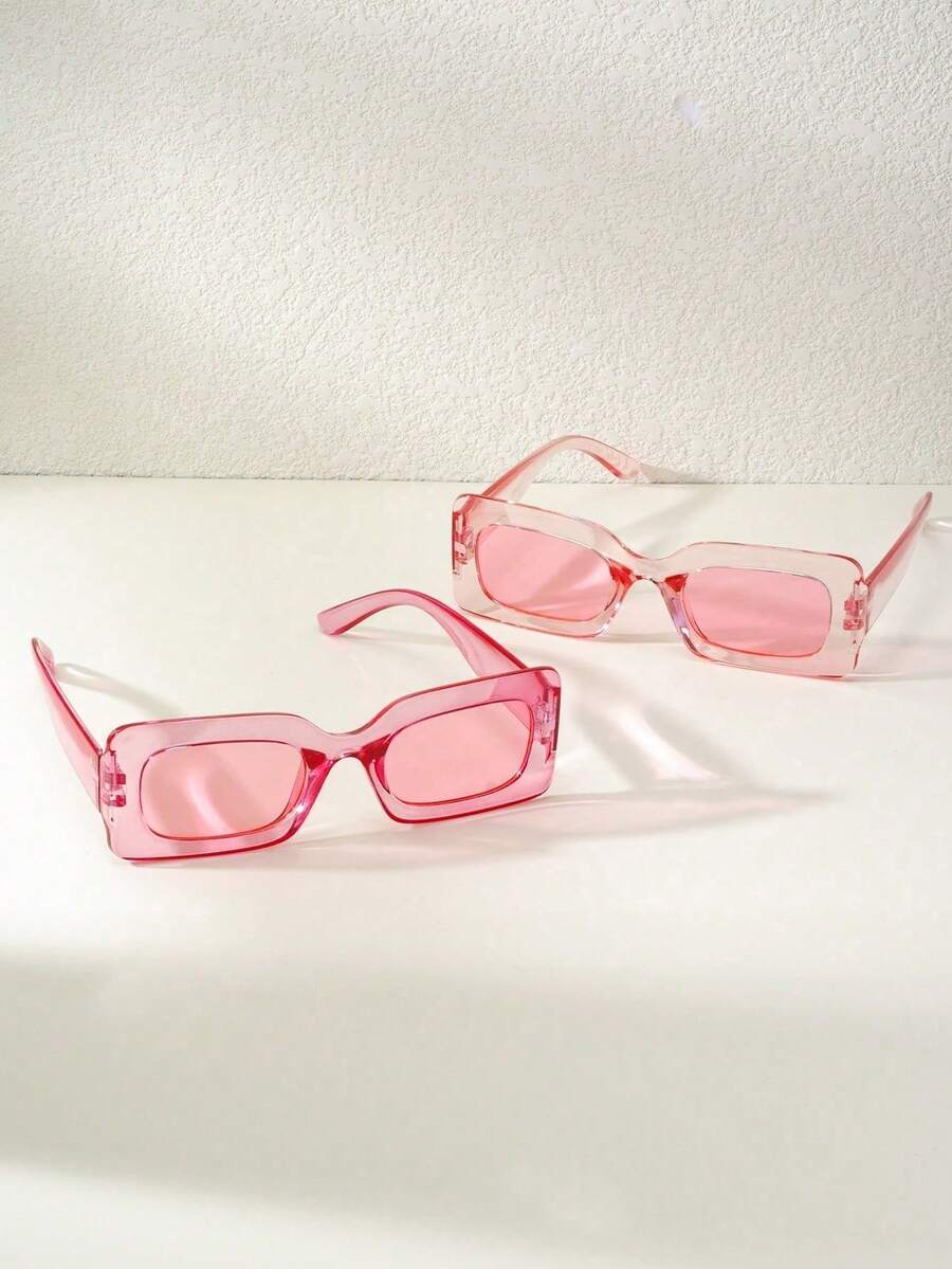 两副时尚小方框眼镜，适合男孩，简约街头风格眼镜 - 彩色 - 查看 1