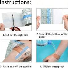 Großes wasserdichtes PU-Folien-Sportband, zum Schutz der Haut & Tattoo-Reparatur, Gitternetz-Muster Design, feuchtigkeitsbeständiges Material, nahtlose Umwicklung (5cm*2m) - Weiss - Übersicht 3