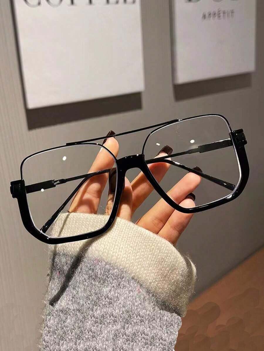 Top Bar Eyeglasses Clear Glasses Clear Glasses Accessories Glasses Accessories For Women - 黑色 - 查看 1