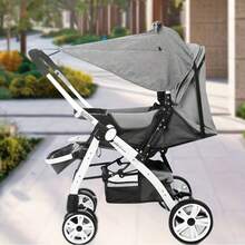 1pc High Landscape Reversible Stroller Canopy Accessory, Sunshade, UV Protection, Comes With Separate Storage Bag - Cart Sunshade - View 9