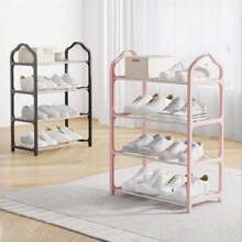 1pc 4-Tier Shoe Rack Storage Shelf - Freestanding Shoe Cabinet, Suitable For Wardrobe, Entryway And Hallway - Easy To Install Space-Saving - Home Storage Rack, Dorm Room Space-Saving Storage Shelf - Multicolor - View 1
