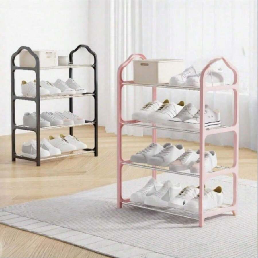 1pc 4-Tier Shoe Rack Storage Shelf - Freestanding Shoe Cabinet, Suitable For Wardrobe, Entryway And Hallway - Easy To Install Space-Saving - Home Storage Rack, Dorm Room Space-Saving Storage Shelf - Multicolor - View 1
