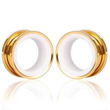 2个不锈钢牛角形耳扩，男女通用低过敏性穿刺饰品，夏季款 - style-1 - 查看 68