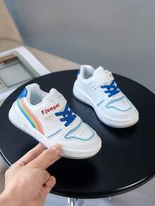 1 Pair Fashionable, Lightweight And Comfortable Children's Sports Shoes, Suitable For Indoor, Outdoor And School Wear - White - View 2