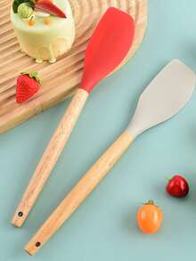 Espátula para crema de pastel con texto personalizado, rasqueta, utensilios de cocción resistentes al calor de silicona para la cocina - Multicolor - Ver 5