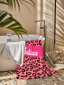 Toalla de playa personalizada con estampado de leopardo, toalla de playa con estampado de leopardo personalizada, toalla de playa con estampado de leopardo personalizada para novia, toalla de playa para damas y caballeros solteros - Multicolor - Ver 5