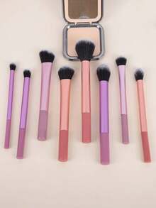 8/7/6/1件套专业化妆刷套装，高品质粉色化妆刷，含散粉刷，女士/女孩旅行化妆刷套装，包含腮红刷、散粉刷、遮瑕刷和眼影刷。打造完美妆容的必备工具，一套完整的化妆刷，绝佳的旅行礼物，专业化妆刷，完整化妆套装。 - 彩色 - 查看 7