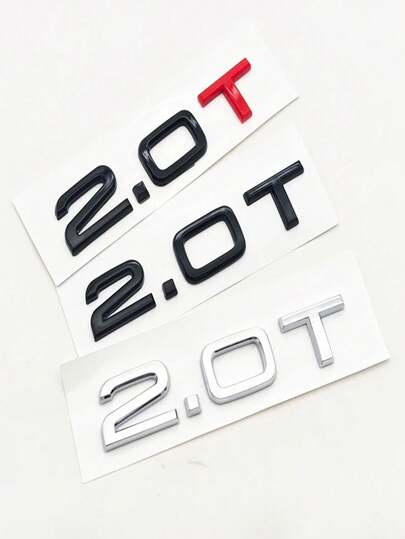 3d ABS 2.0 T Logo 2.0T Emblem Car Rear Trunk 2.0T Badge For Audi A4 B7 B8 A3 8P 8V A6 C7 A5 S3 Q5 2.0T Engine Cover Accessories