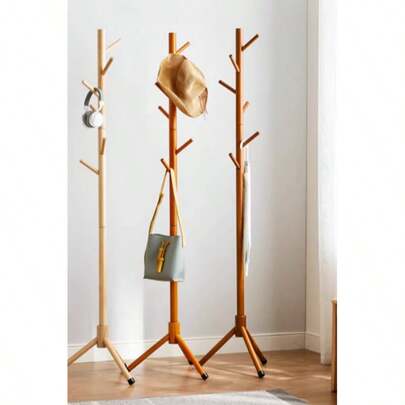 Nuovo appendiabiti in legno, appendiabiti da terra, appendiabiti da camera da letto, scaffale portaoggetti per vestiti
