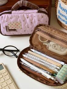 1 Hộp đựng văn phòng phẩm cho bé gái, đơn giản, dung tích lớn, phù hợp cho học sinh tiểu học và trung học. - Nhiều màu - Xem 8