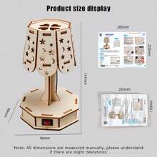 Wooden Craft Kit, Colorful Small Table Lamp, Science Building Projects, 3D Wooden Puzzle, Assembly Model Set, Educational Toys TE1E - Black - View 5