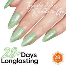 Modelones Glitter Green Nail Polish Grape Gel Nail Polish Soak-Off UV Gel Polish - 28+ Days Long-Lasting Salon-Quality Nail Art For St Patricks Day Decorations DIY Manicure &Amp; Gift 15ML - 白色 - 查看 5