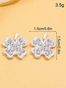 2pcs Silver Rhinestone Flower Cleavage Stickers - Silver - View 4