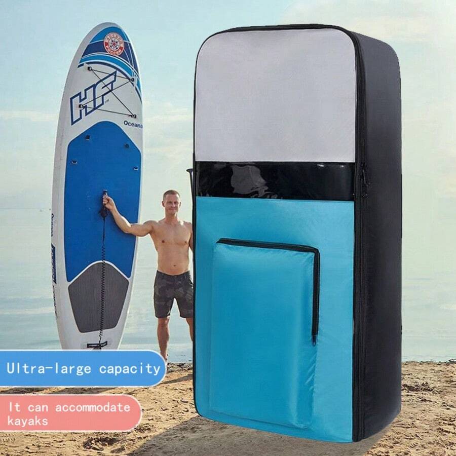 1pc Waterproof Surfboard Backpack, Suitable For Camping Tent, Sleeping Bag, Moving Luggage, Cotton Quilt, Inflatable Boat, Paddle Board, Large Capacity Backpack, Blue - Blue - View 1