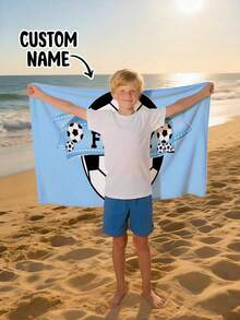 A Personalized Children's Beach Towel, A Perfect Summer Birthday Gift, Suitable For All Kinds Of Summer Occasions. Customize Beach Towels And Accessories For The Beach, Pool, Travel, Camping, Yoga, And More. - Multicolor - View 2