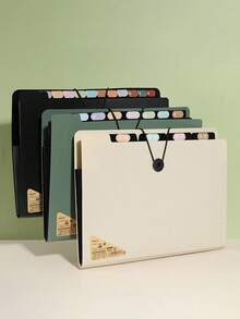 1 pieza/2 piezas Carpeta de documentos A4 con 8 ranuras, organizador de archivos de gran capacidad, carpeta de archivos portátil minimalista y multinivel - multicolor - Ver 1
