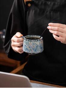 1pc 200ml Creative Ceramic Mug With Unique Reactive Glaze, Suitable For Breakfast, Water, Juice, Couples, Luxury Coffee, Latte Art, Beverage - Multicolor - View 8