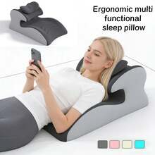 Premium Multi-Purpose Sleep Pillow, Ergonomic Reclining Wedge Cushion For Back Support & Bed Relaxing - Dark Grey - View 2