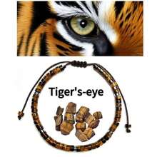 Vòng tay đá mắt hổ tự nhiên, làm thủ công, dây bện điều chỉnh được, đá may mắn bảo vệ an toàn, quà tặng Giáng sinh, Ngày của Cha cho nam giới. - Nhiều màu - Xem 8