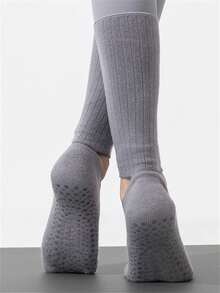 1/4 Pair Early Spring Yoga Ballet Socks With Silicone Non-Slip Bottom, Knee-High - Multicolor - View 5