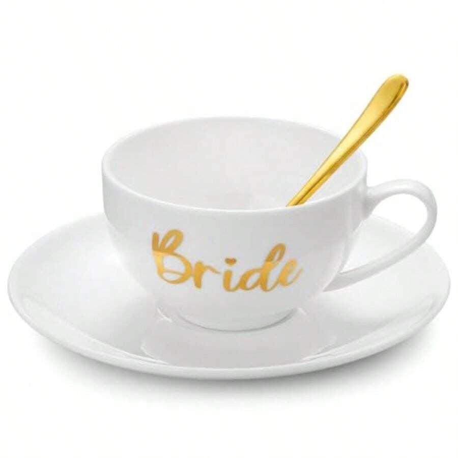 Rtteri - Juego de tazas de té y platillo para novia 7 onzas juego de tazas de té de porcelana para decoración de fiestas té de novia café elegante victoriano verde claro floral - Verde claro - Ver 1