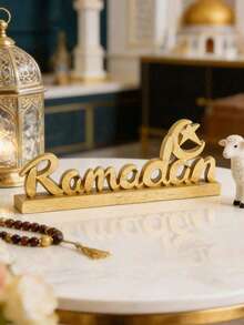 Một món đồ trang trí chữ cái Eid Al-Fitr Ramadan mạ vàng/bạc sáng tạo, đồ thủ công trang trí chữ cái bằng nhựa theo phong cách cổ điển, một món quà đáng yêu cho lễ Eid Al-Fitr, trang trí nhà cửa, tiệc tùng và sự kiện. - Nhiều màu - Xem 5