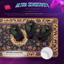 Waterproof And Durable Persian Carpet Design Gaming Mouse Pad, Cute Office Desk Mat With Non-Slip Base And Stitched Edges, Computer Keyboard Mouse Pad For Gaming And Office Use - View 3