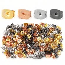 100/200pcs/Pack Stainless Steel Square Ear Plugs Butterfly Ear Studs, Versatile Design Hypoallergenic Earring Accessories, DIY Jewelry Making Earring Components - Butterfly-shaped Earbuds - View 7