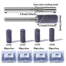 50Pcs 3mm Black Purple Nail Art Sanding Bands With Mandrel, Professional Manicure Grinding Polishing Tool For Home & Salon Use - Purple - View 4