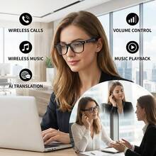SENBONO Men's Smart Glasses With Wireless Call, Answer/Reject Call, Music Control, Volume Control, Wake-Up Voice, Remote Control Photography, AI Translation, Built-In Microphone, Smart Audio Glasses For Men Women, Suitable Birthday Gifts - View 3