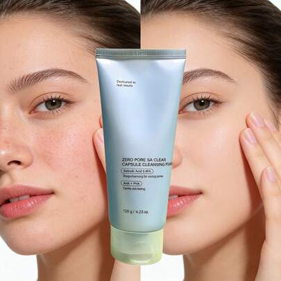 Limpiador facial de limpieza profunda, elimina suavemente el aceite y los puntos negros, no irritante, hidratante, espuma densa que no daña la piel, apto para uso diario por la mañana y por la noche, para hombres y mujeres