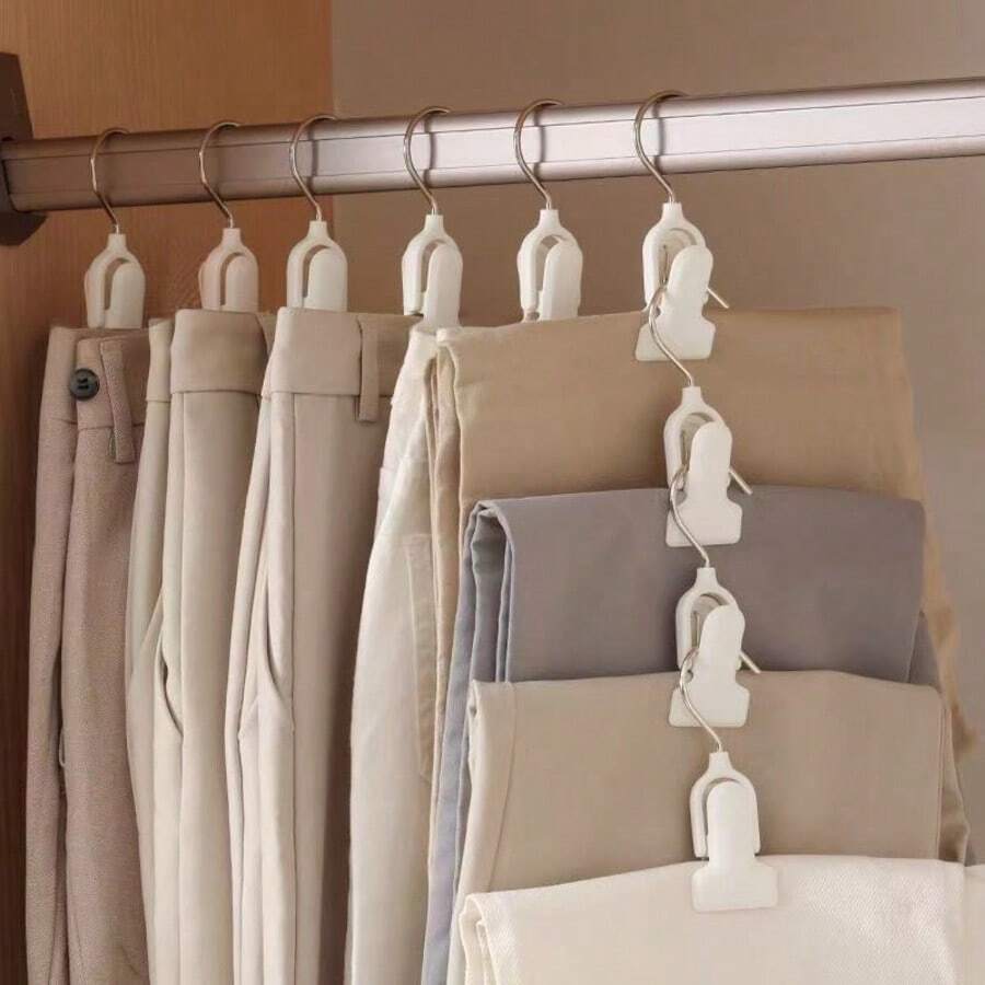 多功能夹式裤架，可旋转带钩，裙裤两用防滑隐形夹架