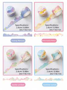 4/8 Rolls Cloud Pattern Washi Tape, Essential For Back To School Season - Adhesive Tape - View 9
