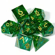 7pcs Solid Color Resin Dice Set, Sharp-Edged Polyhedral Dice For RPG Role Playing Games, Suitable For Christmas, Thanksgiving, Birthday, Gift, Party Supplies - Multicolor - View 11