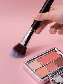 1pc Soft Non-Irritating Blush Brush, Powder Brush, Contour Brush, Multi-Functional Makeup Brush For Beginners, Natural Makeup Application - Black - View 5