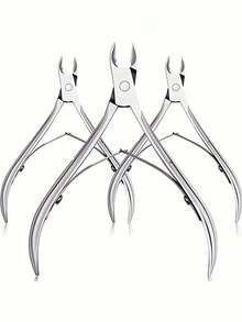 1pc Stainless Steel Professional Nail Clipper, Cuticle Nipper Nail Care Tool - Silver - View 2